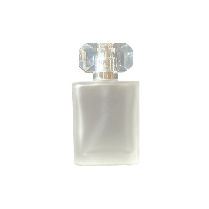 50 ml üveg parfümhöz csavaros kupakkal, matt felületű átlátszó üveg, üres spray palack kozmetikumokhoz