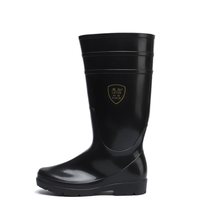 Lyle SC-9-99 Bocanci de ploaie înalte, negri, PVC, rezistente la acizi și alcalii, impermeabili, antiderapante, rezistente la uleiuri și substanțe chimice