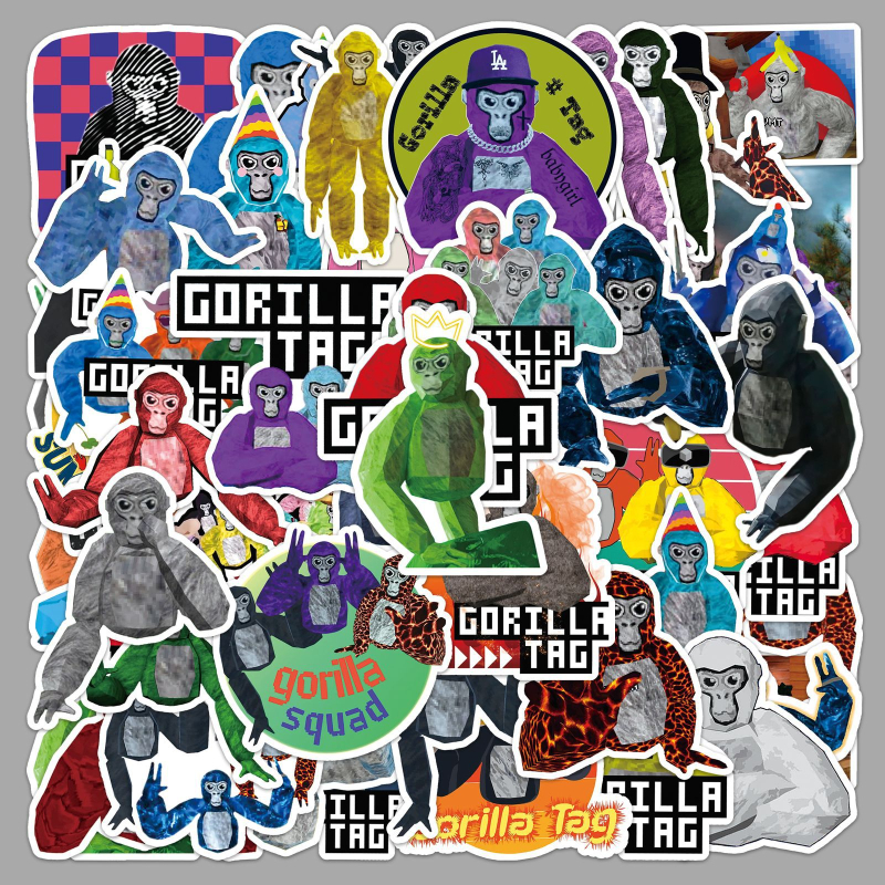 50 komada Gorilla Tag karikatura naljepnica za boce i futrole za telefone