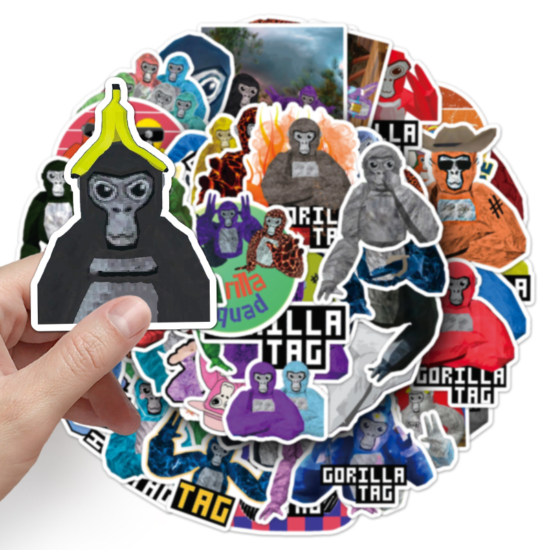 50 komada Gorilla Tag karikatura naljepnica za boce i futrole za telefone