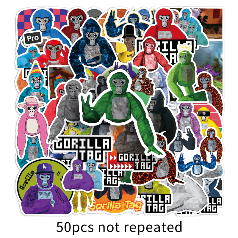 50 komada Gorilla Tag karikatura naljepnica za boce i futrole za telefone