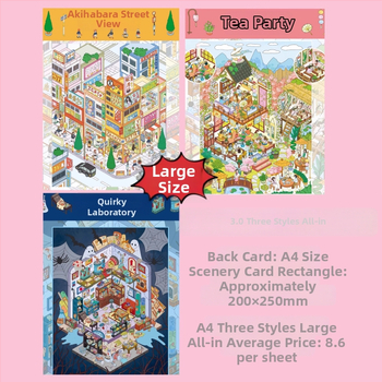 Taro pasta malá krabička 1.0 – samolepky krajinky, miniatúrna scéna 3D domček pre DIY Li Li Li