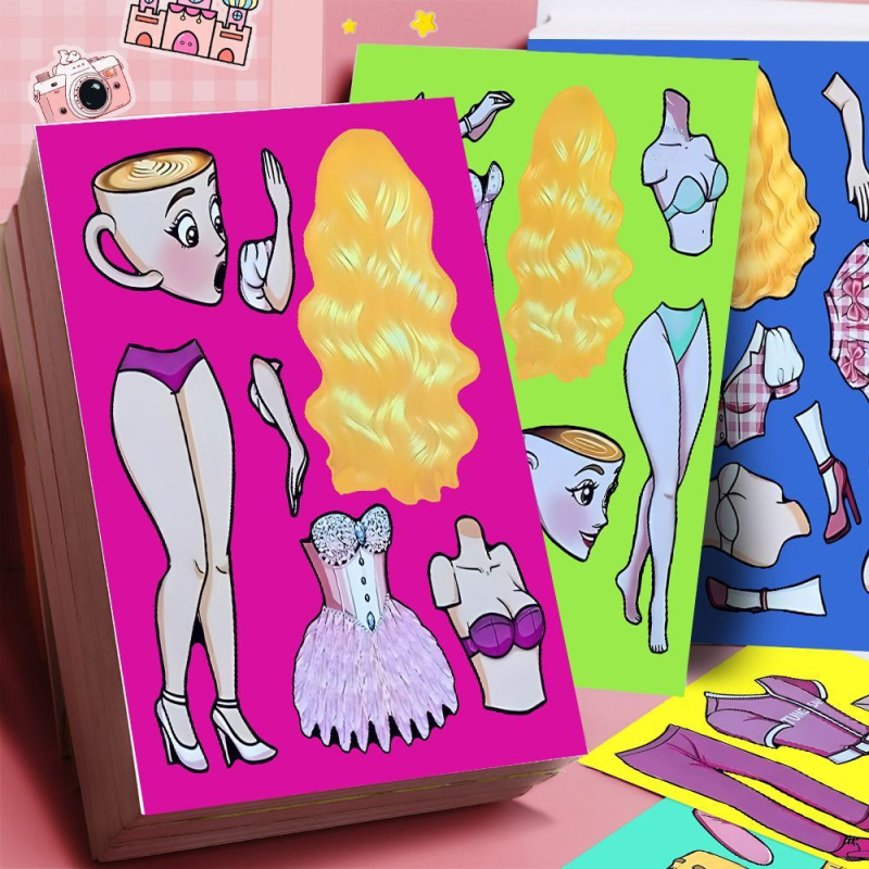 Set naljepnica za oblačenje za djecu: edukativne rukotvorine s likom Miss Coffee, kreativni DIY dekor