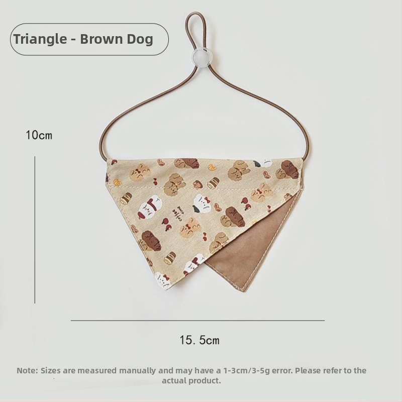 Nastaviteľný šnúrkový šál pre domáce zvieratá, dvojstranná psia bandana