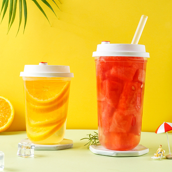 Jednokratna čaša za milk tea, 500 ml/700 ml, U-oblik, lagana PP plastična čaša