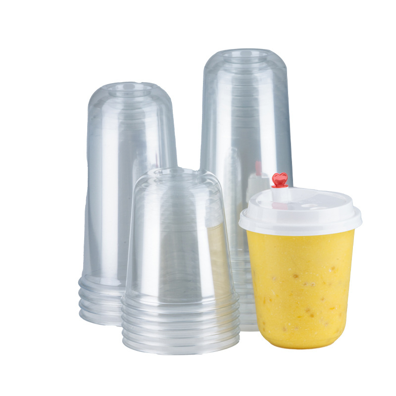 PET90 jednokratna čaša za mliječni čaj, plastična čaša s U oblikom, 301–700 ml