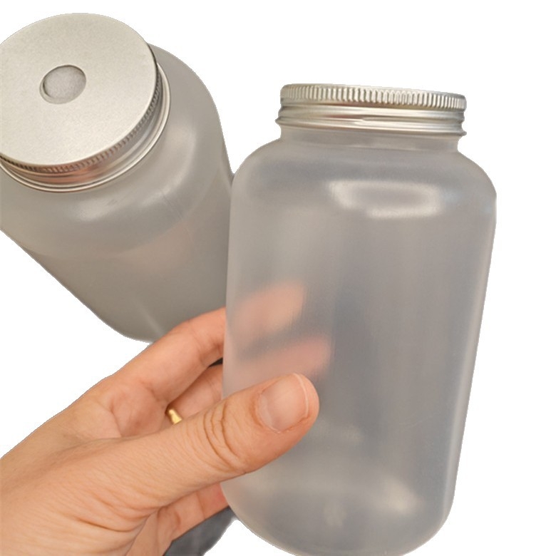 500 ml PP műanyag palack tej-tea italhoz, alumínium fedéllel, hőálló