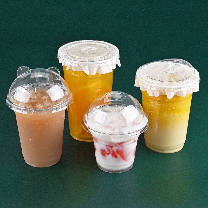 Prilagođena čaša za milk tea s poklopcem, jednokratna upotreba, tema kućnih ljubimaca