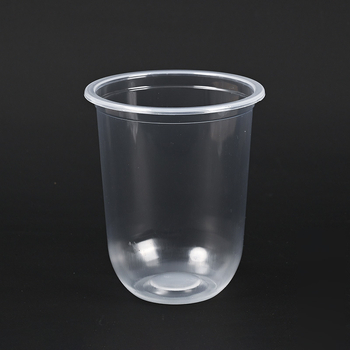 Jednokratna U-oblik čaša, prozirnog PP, prilagodljiva, kapacitet 360/500/700 ml, za mliječni čaj, sok i kavu, sa 95 mm slamkom