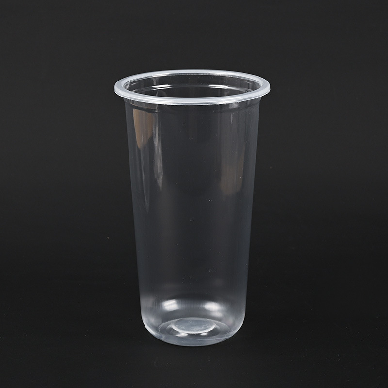 Jednokratna U-oblik čaša, prozirnog PP, prilagodljiva, kapacitet 360/500/700 ml, za mliječni čaj, sok i kavu, sa 95 mm slamkom