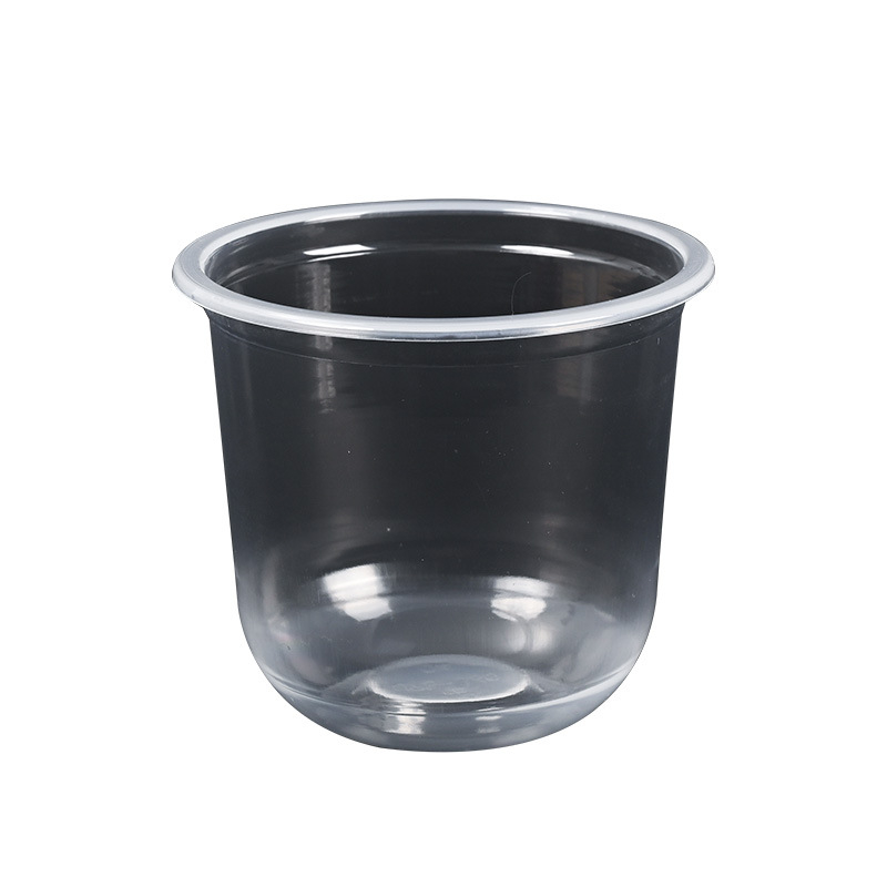 Jednokratna U-oblik čaša, prozirnog PP, prilagodljiva, kapacitet 360/500/700 ml, za mliječni čaj, sok i kavu, sa 95 mm slamkom
