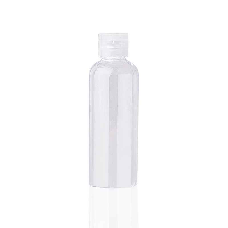 Átlátszó PET műanyag palack flip-top kupakkal, 10–100 ml, lotionhoz