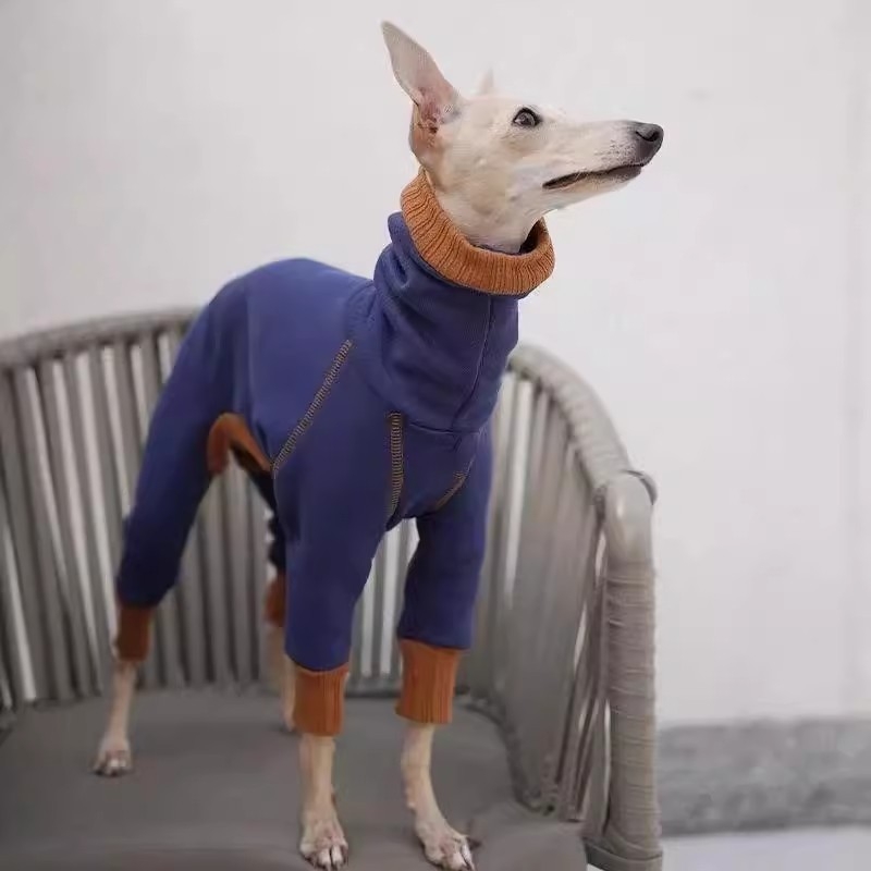 Whippet jakna za pse s flisom – topla, s visokim ovratnikom, mikroelastična