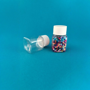30 ml-es négyzet alakú PET műanyag üvegek, 221 darabos készlet, átlátszó adagoló palackok gyöngyök tárolására, élelmiszer-minőségű PET anyag, fedéllel