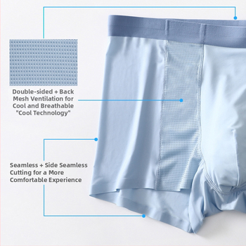 Mrežaste muške gaćice od Ice Silk, ljetne, prozračne, srednji pojas, 3-dijelni set