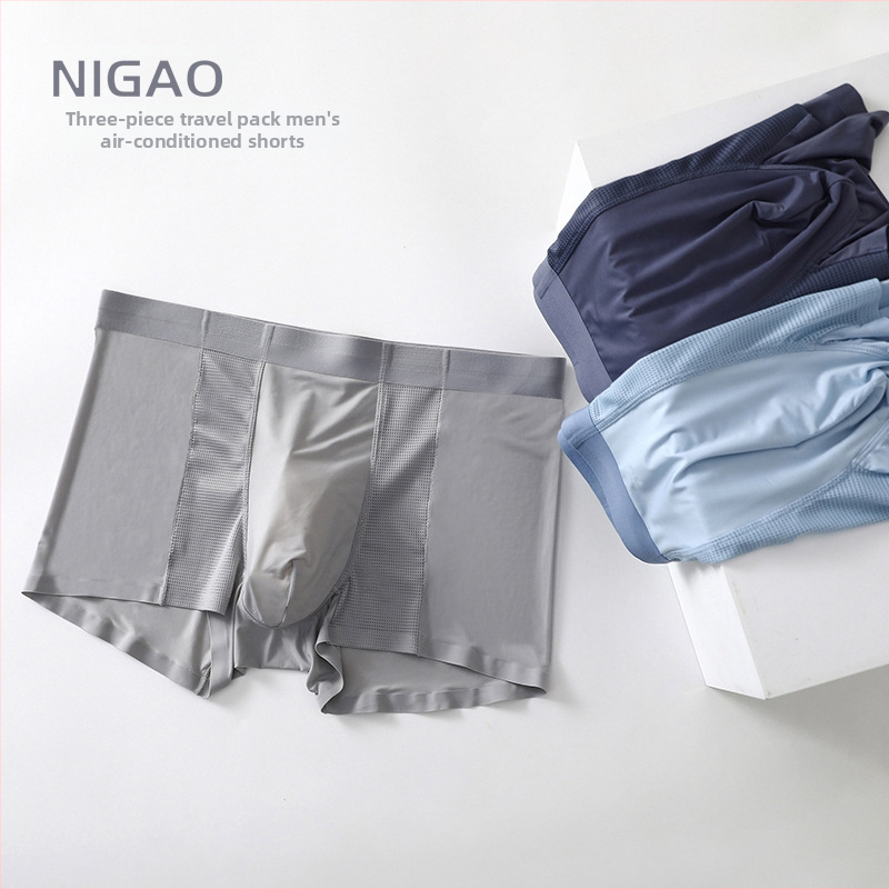 Mrežaste muške gaćice od Ice Silk, ljetne, prozračne, srednji pojas, 3-dijelni set