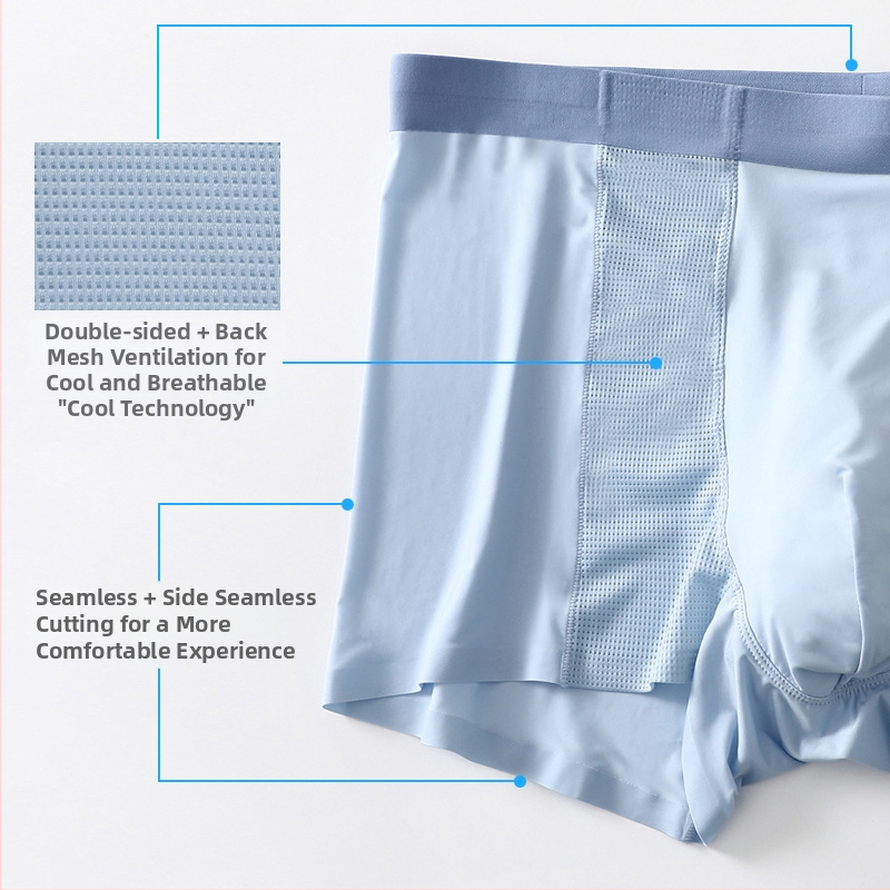Mrežaste muške gaćice od Ice Silk, ljetne, prozračne, srednji pojas, 3-dijelni set