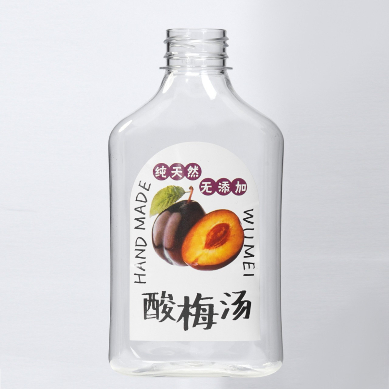 350 ml PET gyümölcslé üveg fehér műanyag kupakkal