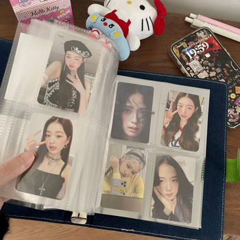 A5 plišano štene u denimu, foto-album za kartice sa 4 džepa, rastavljive stranice, za Instax Mini fotografije, DIY fotoalbum.