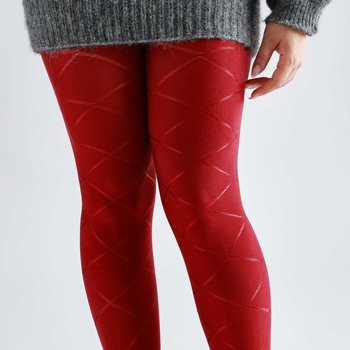 Najlon čarape s križnim jacquard uzorkom, sjajnog izgleda, srednje debljine, plus veličina
