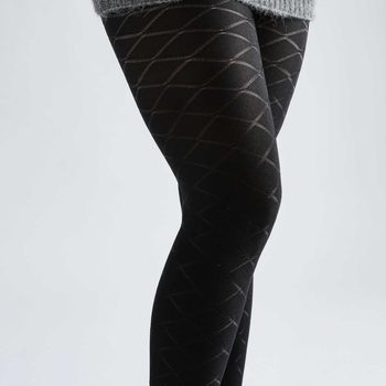 Najlon čarape s križnim jacquard uzorkom, sjajnog izgleda, srednje debljine, plus veličina