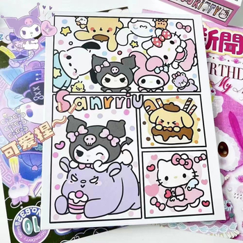 Sanrio obiteljski album za kartice, A5, s četiri mreže umetaka, elegantan tvrdi kućište, kompaktno skladištenje malih kartica