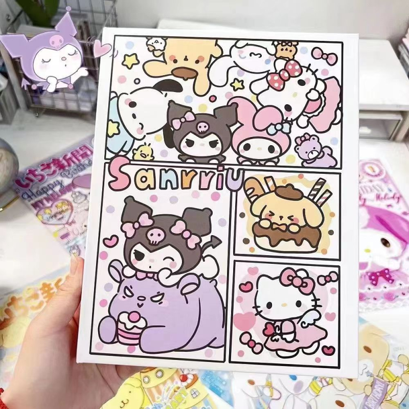 Sanrio obiteljski album za kartice, A5, s četiri mreže umetaka, elegantan tvrdi kućište, kompaktno skladištenje malih kartica