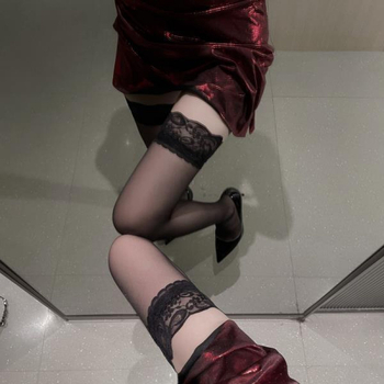 Čipkaste čarape, poluduga iznad koljena, mrežaste seksi čarape, srednje duljine, bijele prozirne za ljeto