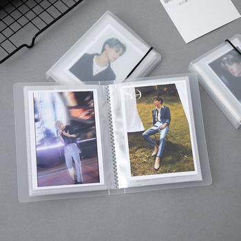 Album Polaroid pentru carduri cu pagini într-o singură grilă, album foto transparent de 3 inch pentru cărți poștale cu stele