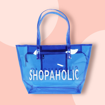 Sac PVC impermeabil pentru cumpărături, cu design gravat cu laser și imprimare a logo-ului