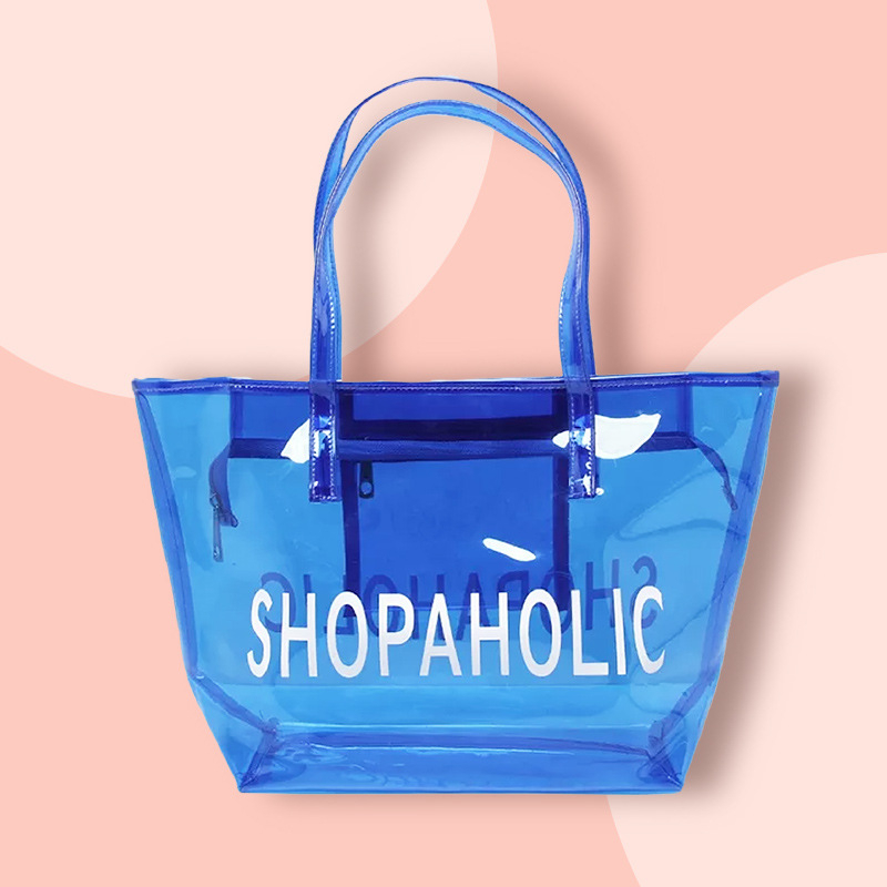 Sac PVC impermeabil pentru cumpărături, cu design gravat cu laser și imprimare a logo-ului