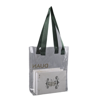 Geantă tote transparentă din PVC cu logo personalizat