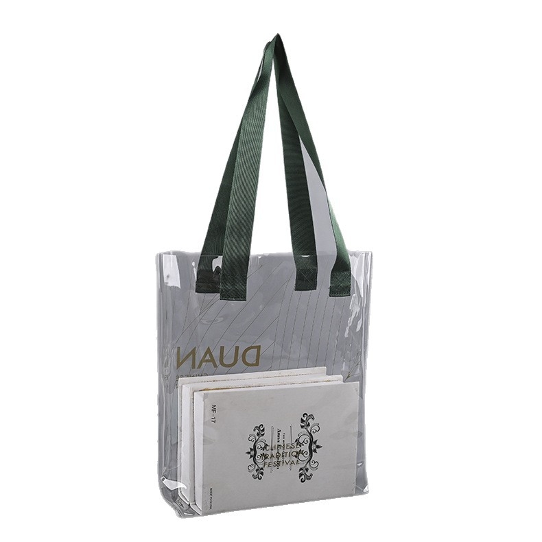 Geantă tote transparentă din PVC cu logo personalizat