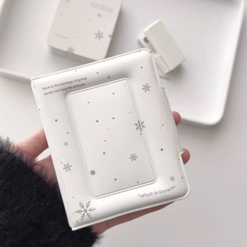 Port-card PU cu model fulg de zăpadă, grosime 3 inci, pentru carduri de idoli și album Polaroid