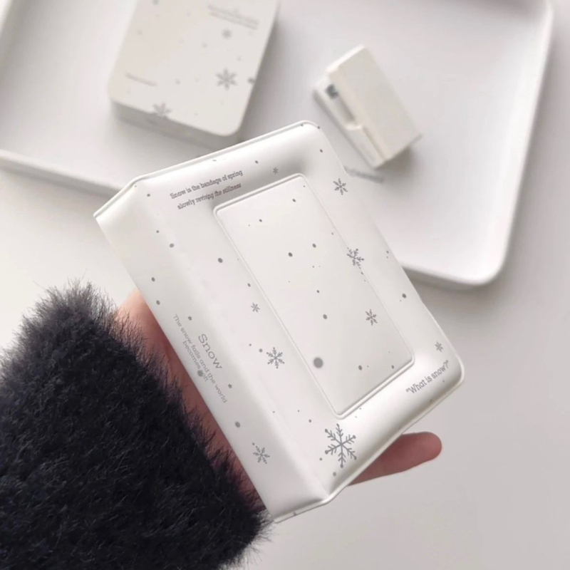Port-card PU cu model fulg de zăpadă, grosime 3 inci, pentru carduri de idoli și album Polaroid