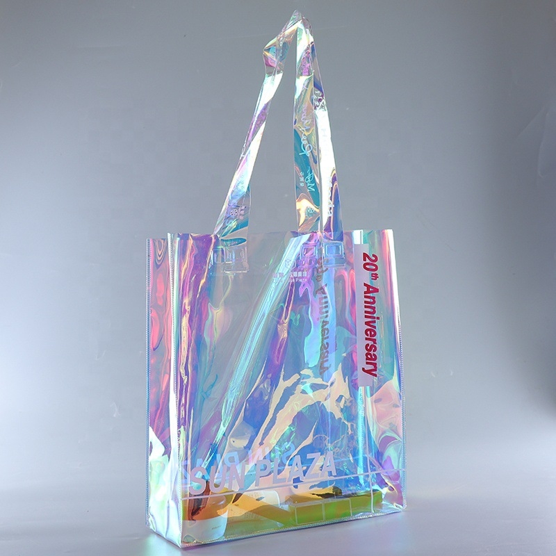 Geantă PVC transparentă personalizată din pungă PP — Geantă cadou transparentă, geantă din plastic colorat