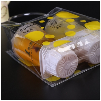 Geantă din PVC transparentă pentru sticlă de vin, set de două bucăți, ambalaj PP pentru cadouri, personalizabil