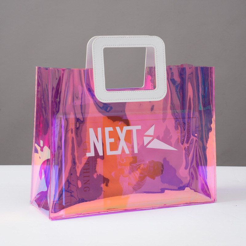 Geantă din PVC cu gravură laser, logo personalizat, TPU transparent, pungă cosmetică cadou cu fermoar