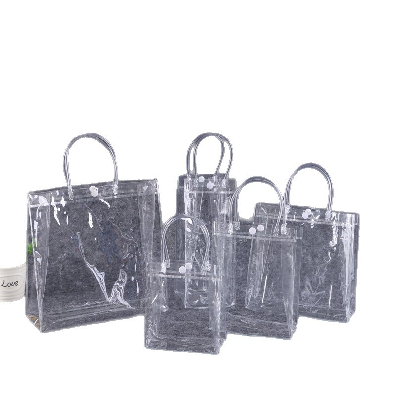Geantă de cadouri din PVC transparentă, impermeabilă, pentru suveniruri de nuntă, personalizabilă