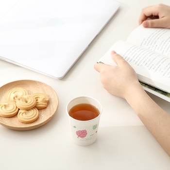 50 pahare de hârtie rezistente la temperaturi înalte pentru ceai și milk tea, fără scurgeri, groase, 201-300 ml