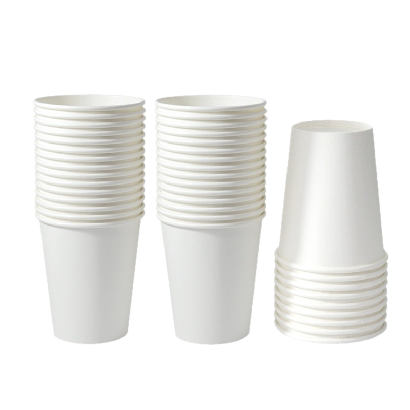 50 pahare de hârtie rezistente la temperaturi înalte pentru ceai și milk tea, fără scurgeri, groase, 201-300 ml