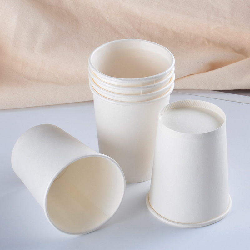 Pahar de unică folosință din hârtie, 4,5 oz (150 ml), alb, pentru uz casnic și comercial, cu logo imprimat