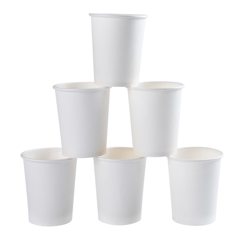 Pahar de unică folosință din hârtie, 4,5 oz (150 ml), alb, pentru uz casnic și comercial, cu logo imprimat