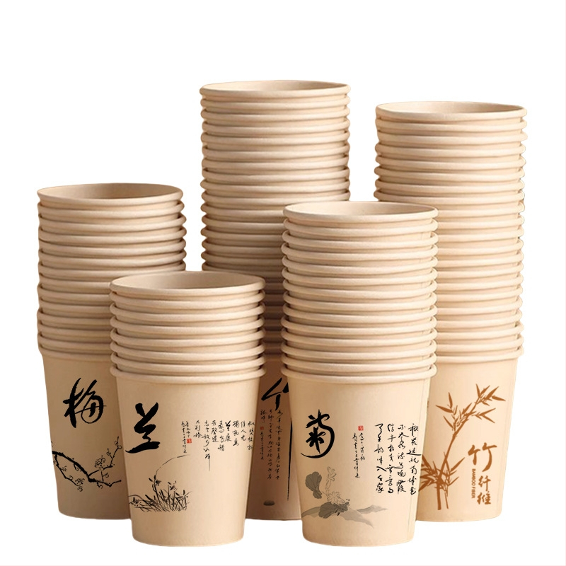 Jednorazové papierové poháre jednofarebné, hrubé a pevné, na horúce nápoje, domov aj do kancelárie, objem 180-200 ml, 50 kusov v balení