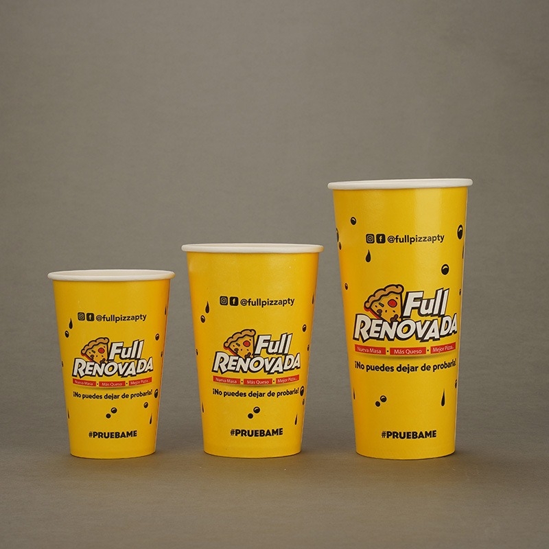 Cupa de hârtie albă, de unică folosință, cu logo, 16 oz, pentru băuturi calde (ceai cu lapte, lapte de soia, apă)