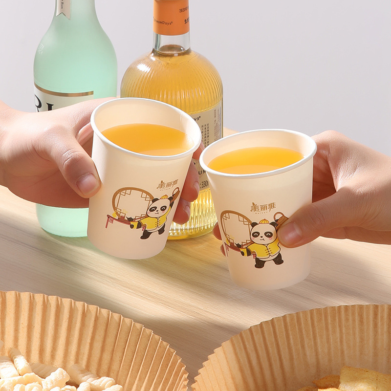 Pahar din hârtie, rezistent la temperaturi înalte, pentru uz comercial și casnic, de unică folosință, gros, 201–300 ml