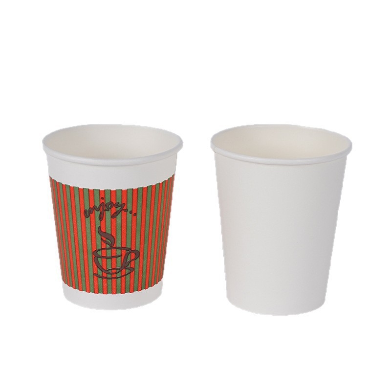 Cești de unică folosință din hârtie laminată pentru băuturi calde, 8 oz (280 ml), etanșe, portabile.