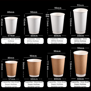 Pahar de hârtie pentru băuturi calde, personalizare în lot mic cu imprimare a logo-ului, pahar dublu-strat gol pentru ceai cu lapte și cafea