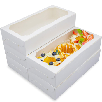 Cutie dreptunghiulară transparentă pentru prăjituri, cu fereastră, potrivită pentru biscuiți, deserturi basce și macarons