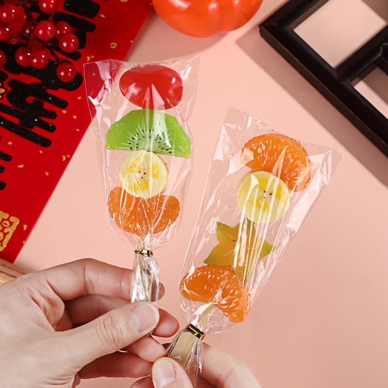 Pungi transparente pentru candied haw și marshmallows, pungi din plastic de lungime mare, de unică folosință, ambalaje mici